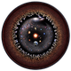 An artist's conception of the observable universe is a circle, with the Sun an orange dot at center and the cosmic microwave background surrounding it.